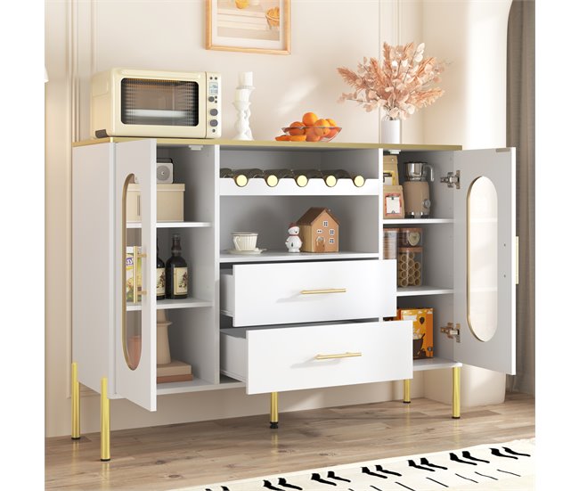 Aparador com 2 portas e 2 gavetas Branco