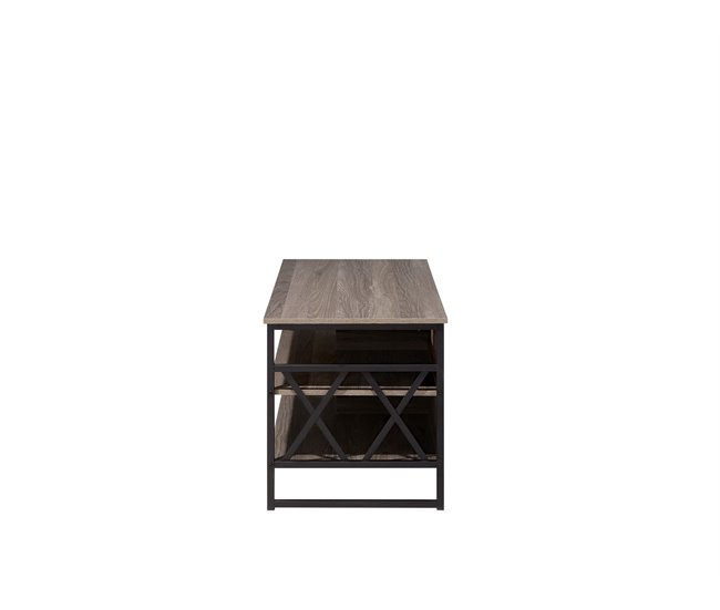 Beliani Mesa de TV CARLISLE 120 Cinza Escuro