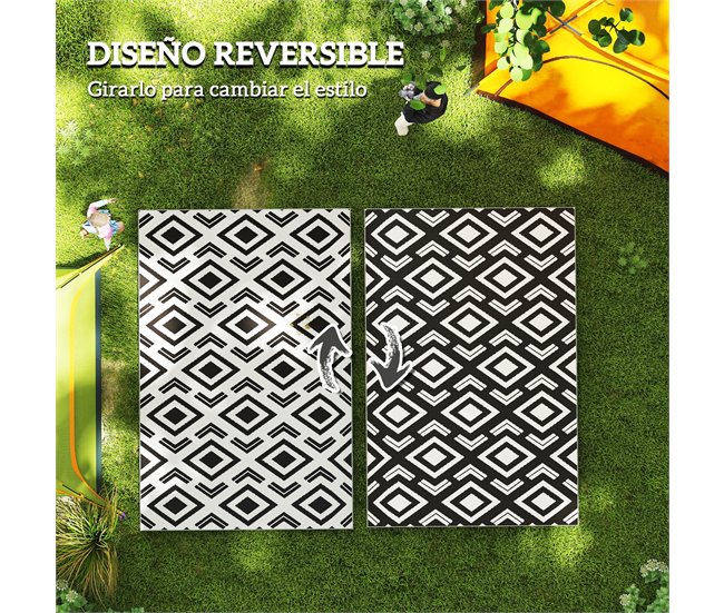 Tapete de Exterior Polipropileno Outsunny Branco