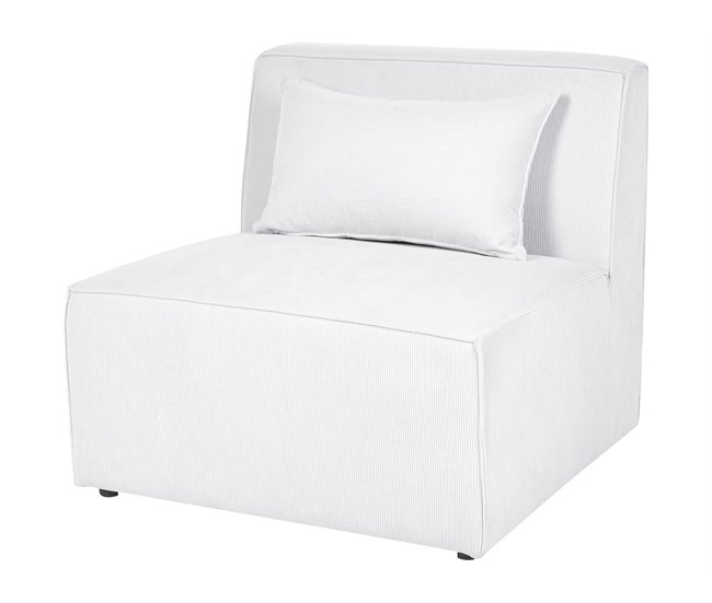 Beliani Chaise longue Bombazine LEMVIG Branco/ Bege