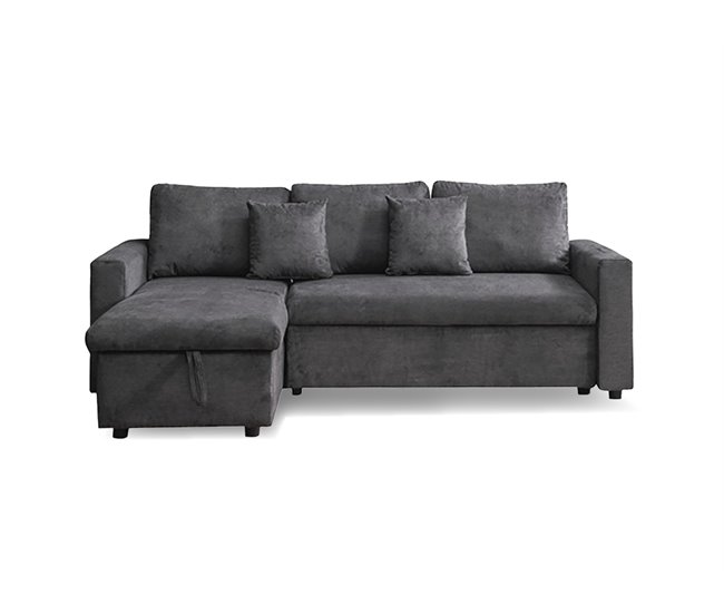 Chaise longue DRAKO reversível cor cinza escuro Cinza Escuro