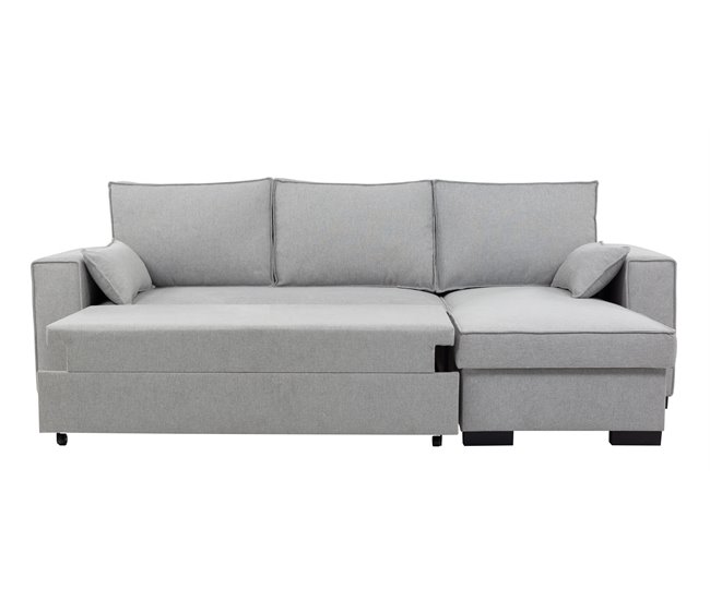 Chaise longue com cama MARLON reversível 3 lugares cinza Cinza