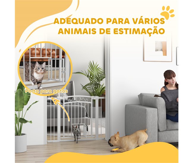 Barrera de Segurança para Cães Acero e PA PawHut Branco