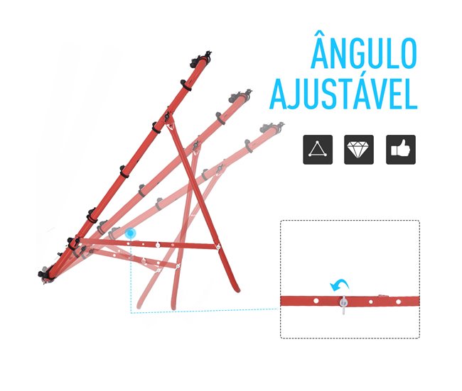 Rede de Rebote Metal, PE HOMCOM Vermelho