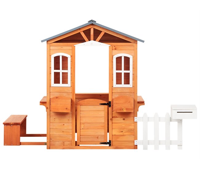 Beliani Casita de jardín AMPELIKO Madeira Clara