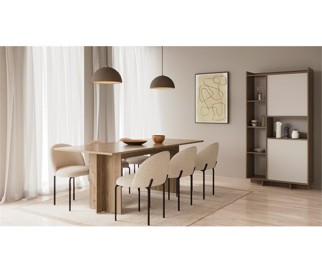 Mesa de jantar extensível 160cm CLAP Carvalho