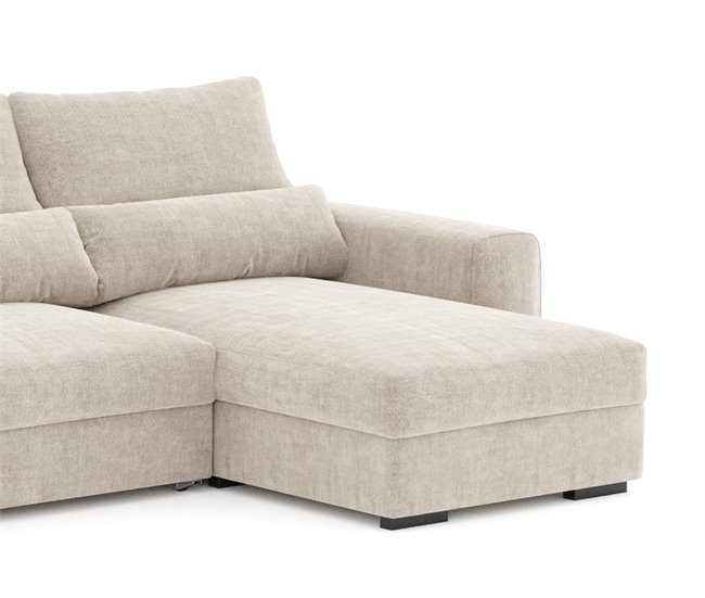 Chaise longue LANDON conversível em cama reversível Bege