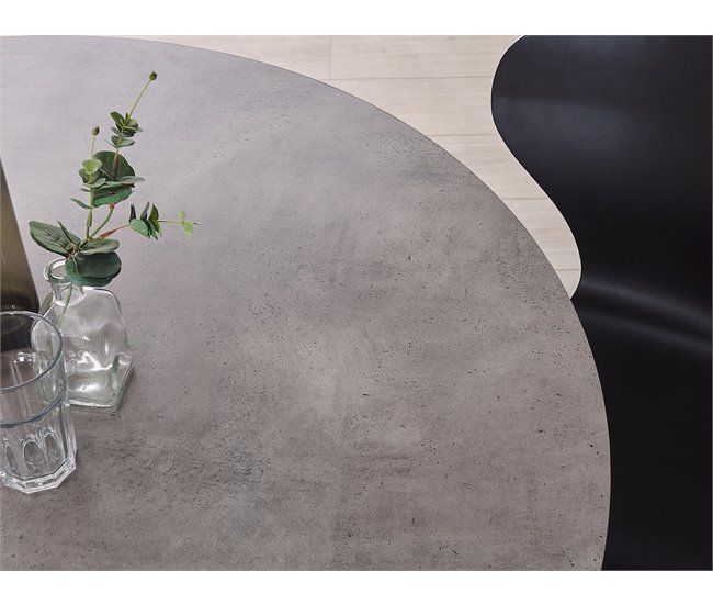 Beliani Mesa de jantar ODEON 120x120 Cinza Claro