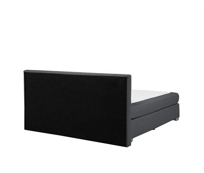 Beliani Cama continental Poliéster ADMIRAL 170x210 Cinza Escuro