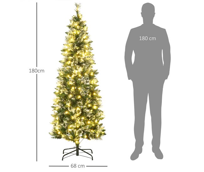 Árvore de Natal Plastico e Aço HOMCOM, casa - natal Verde