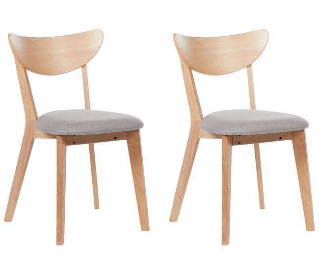 Beliani Silla de comedor ERIE Castanho Claro