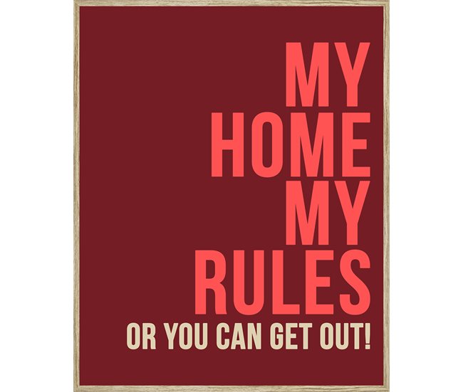Pintura arte deco MY HOME 40x50cm de MARCOMUEBLE Vermelho