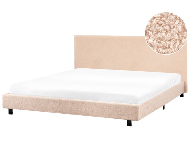 Beliani Cama Bouclé ALBI 195x211 Bege