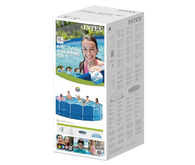 Piscina desmontável estrutura metálica intex 457x122 cm 16.805 litros Azul