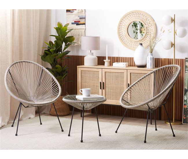 Beliani Conjunto bistrô ACAPULCO II Branco