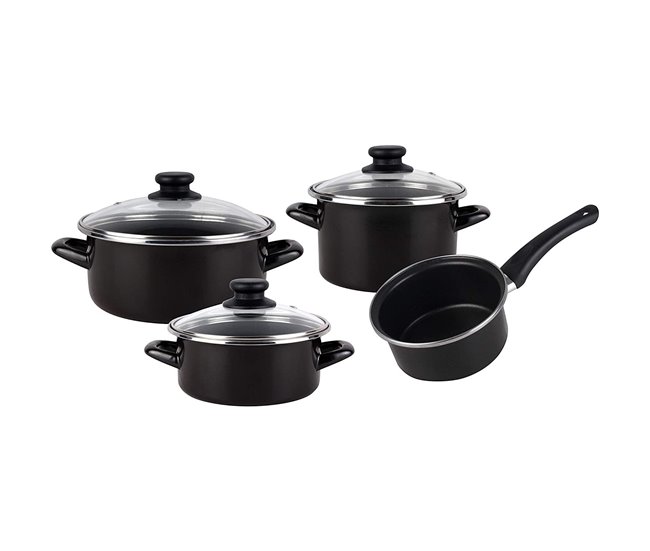 Bateria de cozinha de 7 peças Preto