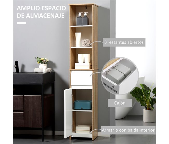 Armário de banheiro alto MDF kleankin, casa - casa de banho 32 Multicor