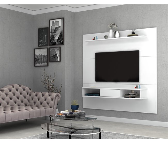 Painel compacto de TV 178cm SLIN branco Branco