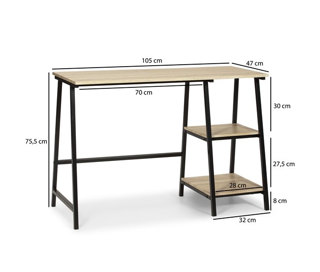  Mesa de escrita Lisboa 105x47 Preto