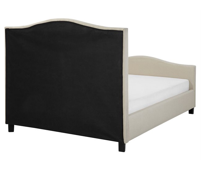 Beliani Cama com estrado Poliéster AUREL 174x216 Bege