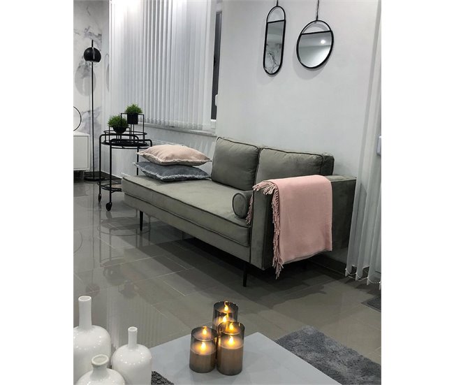 Beliani Chaise longue izquierdo Terciopelo MIRAMAS Cinza Escuro