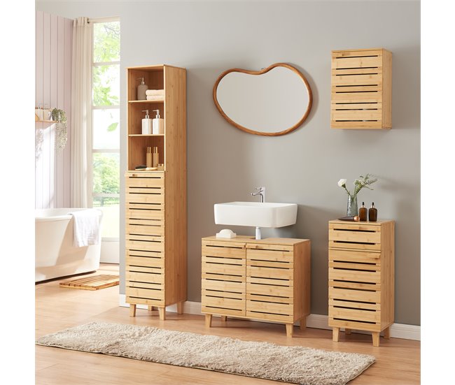 Armário de parede Epind bambu [en.casa] Natural