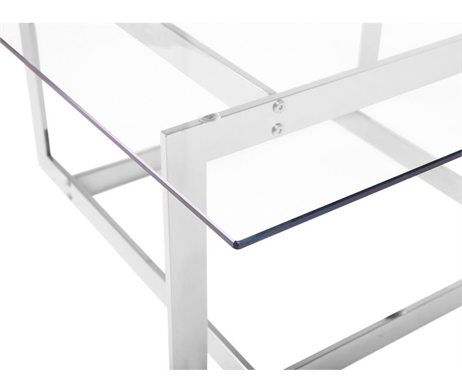 Beliani Mesa de centro CRYSTAL 80x80 Cinza