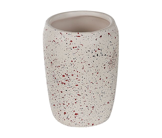 Beliani Conjunto de acessórios de banho PALMILLA Branco/ Bege