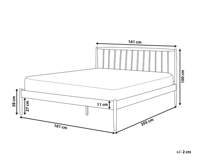 Beliani Cama com estrado Metal MAURS 167x209 Branco