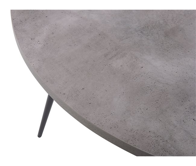 Beliani Mesa de jantar ODEON 120x120 Cinza Claro