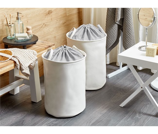 Beliani Cestas para la ropa ARCHA Branco