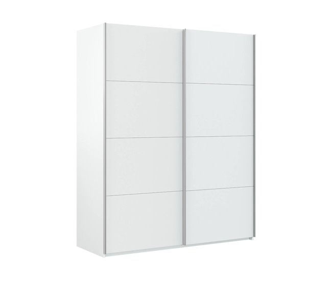 Armário 2 portas com efeito madeira 150 Branco Brillo