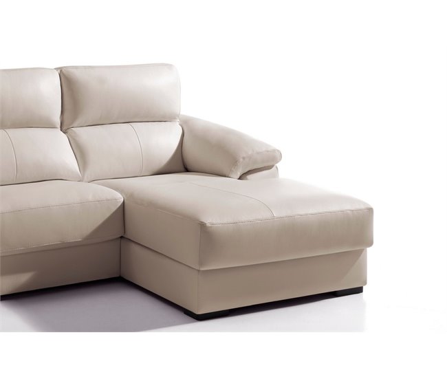 Chaise longue pele WILLY Bege
