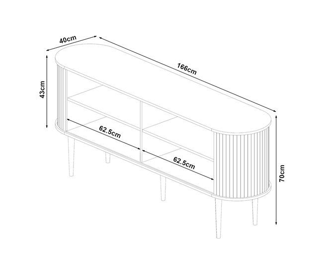 Aparador Mapia com 2 portas de correr [en.casa] 166 Nogal