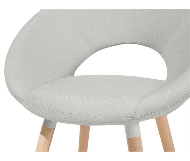 Beliani Silla de comedor ROSLYN Cinza Claro