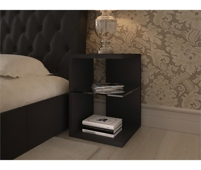 Conjunto Mesas de Cabeceira Domus 44 Preto