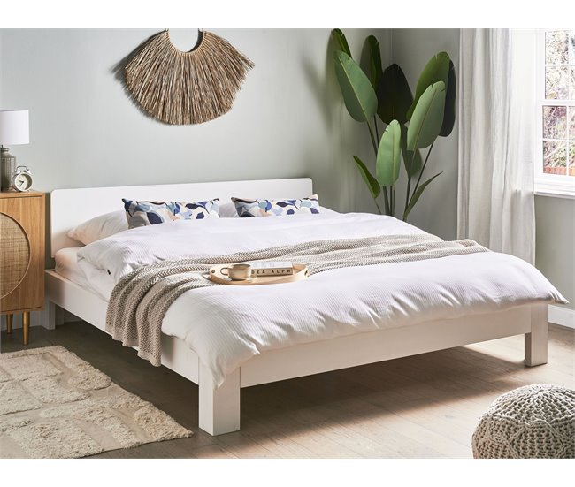 Beliani Cama Pinho ROYAN 189x210 Branco
