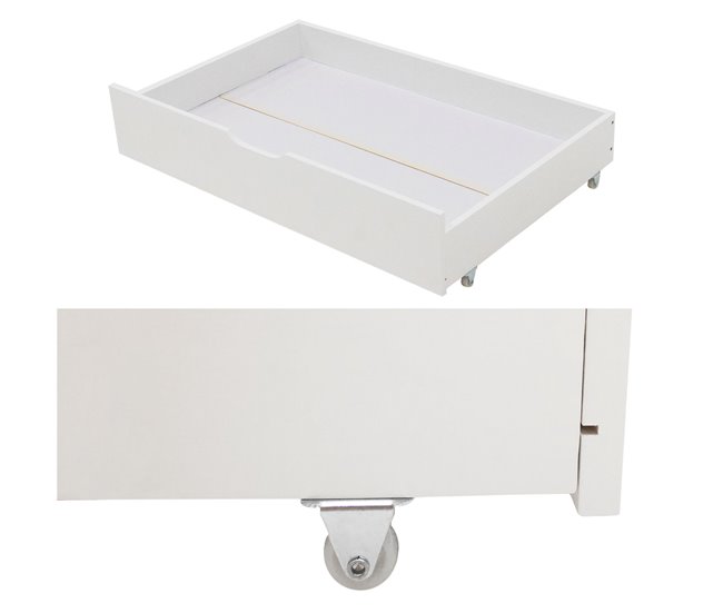 Conjunto de 2 gavetas de arrumação para cama de madeira Branco