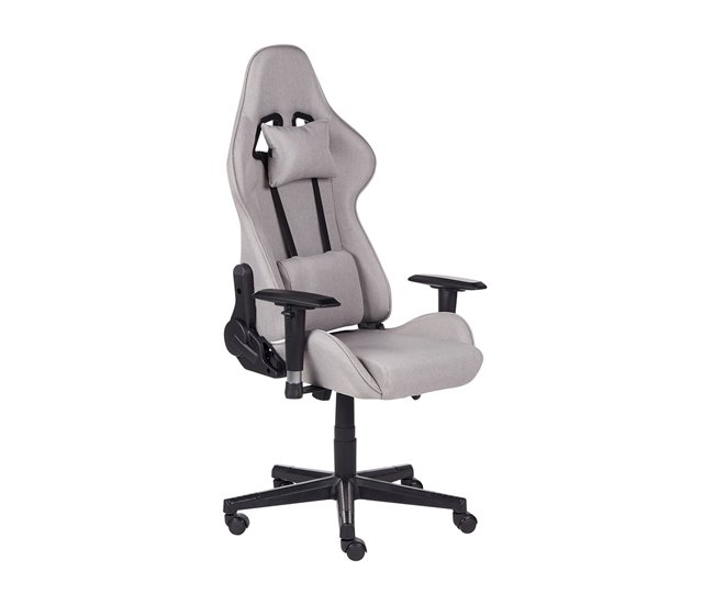 Beliani Cadeira de Gaming WARRIOR Cinza Claro