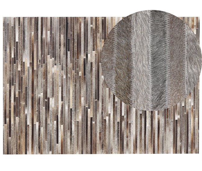 Beliani Patchwork TUZLUCA 160x230 Castanho