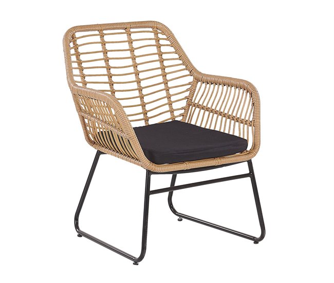 Beliani Conjunto lounge Ratan sintético MINORI Bege