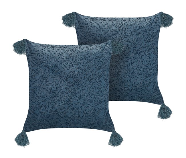 Beliani Cojín decorativo SETARIA Azul