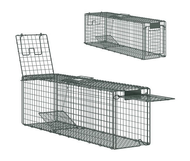 Armadilha para Animais Vivos Aço Outsunny Verde