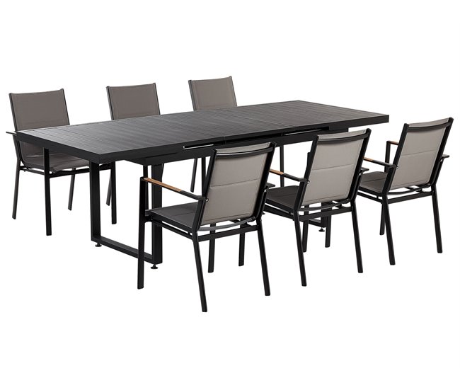 Beliani Conjunto de refeição VALCANETTO/ BUSSETO Preto