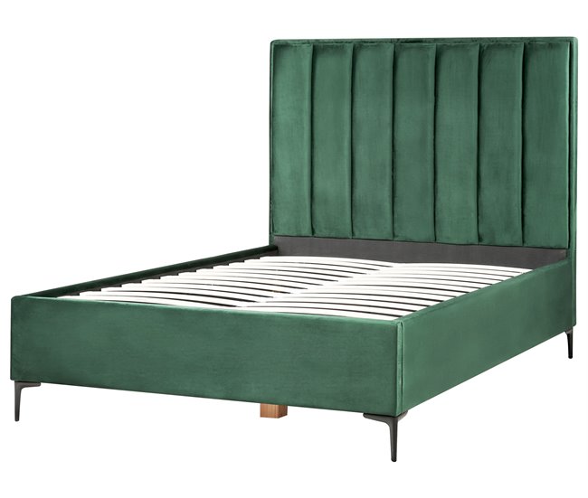 Beliani Cama baú Veludo SEZANNE 150x215 Cinza