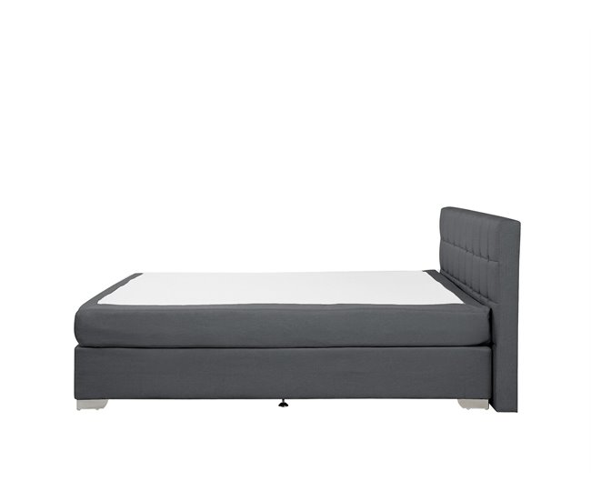 Beliani Cama continental Poliéster ADMIRAL 190x210 Cinza Claro