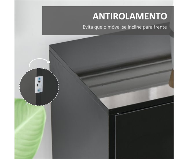 Aparador Melamina de Madeira HOMCOM Preto
