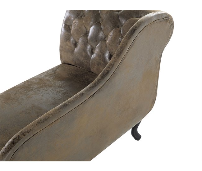 Beliani Chaise longue versão à direita Camurça sintética NIMES Castanho