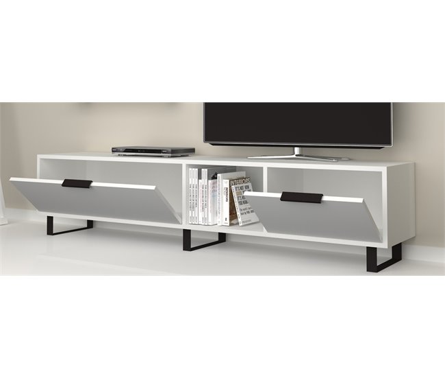 Conjunto de móvel de TV e prateleira ZENA, branco Branco
