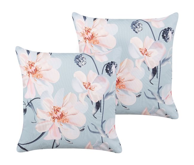 Beliani Almofada de jardim APRICALE 45x45 Azul Claro